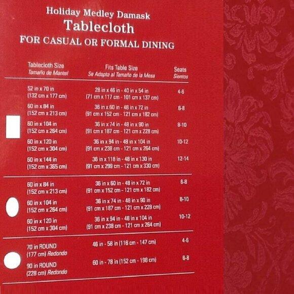 brand new Set: 1 RED Damask Fabric 60"x144" Tablecloth AND 12 Table Napkins - Picture 4 of 6